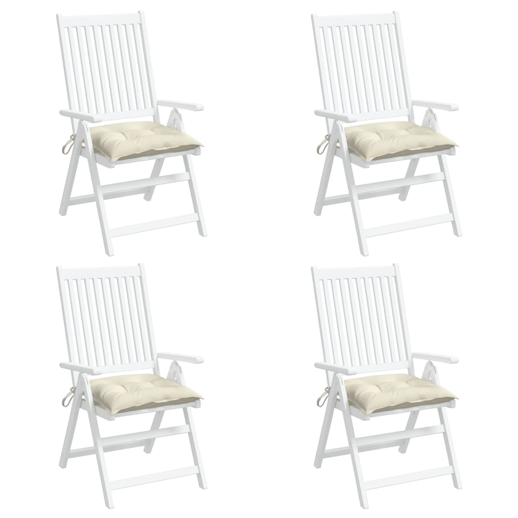 Coussins de chaise 4 pcs Crème 50x50x7 cm Tissu Oxford