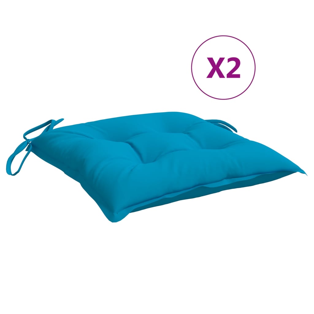 Coussins de palette 2 pcs bleu clair 50x50x7 cm Tissu Oxford
