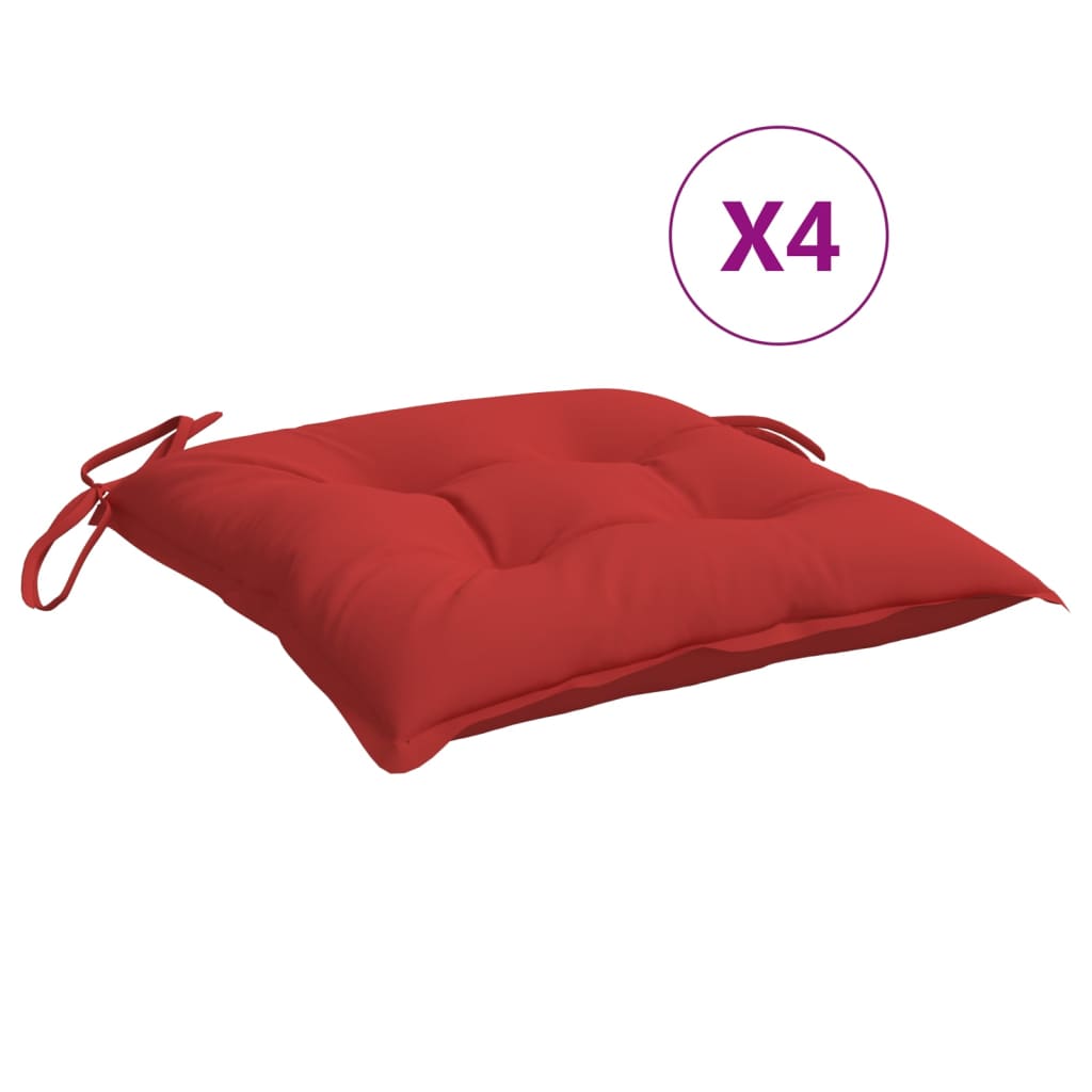 Coussins de palette 4 pcs Rouge 50x50x7 cm Tissu Oxford