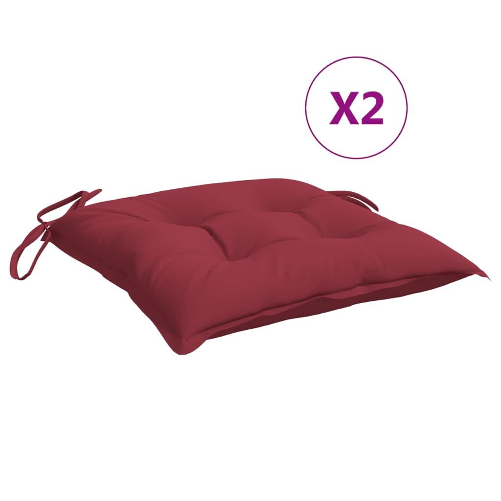 Pallet Cushions 2 pcs Wine Red 50x50x7 cm Oxford Fabric
