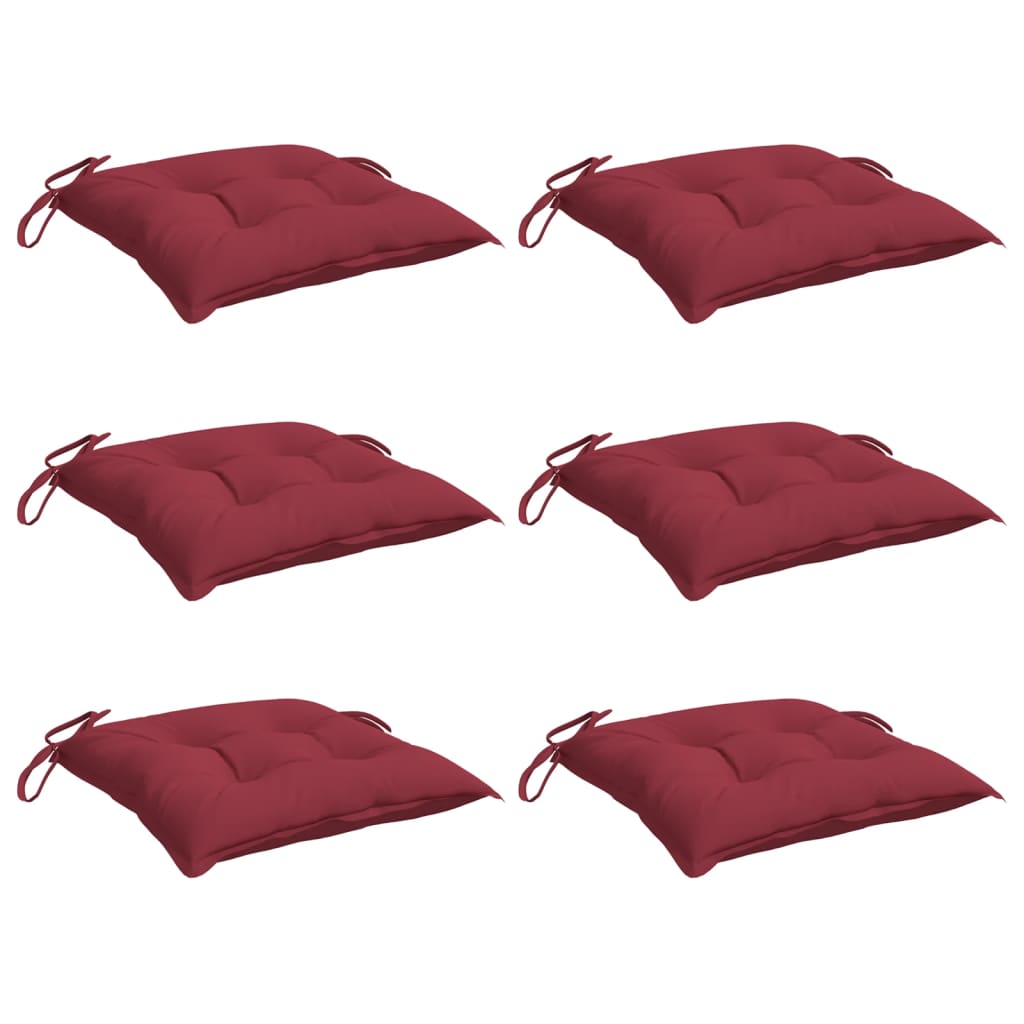 Coussins pour palettes 6 pcs. Lie de vin 50x50x7 cm Tissu Oxford