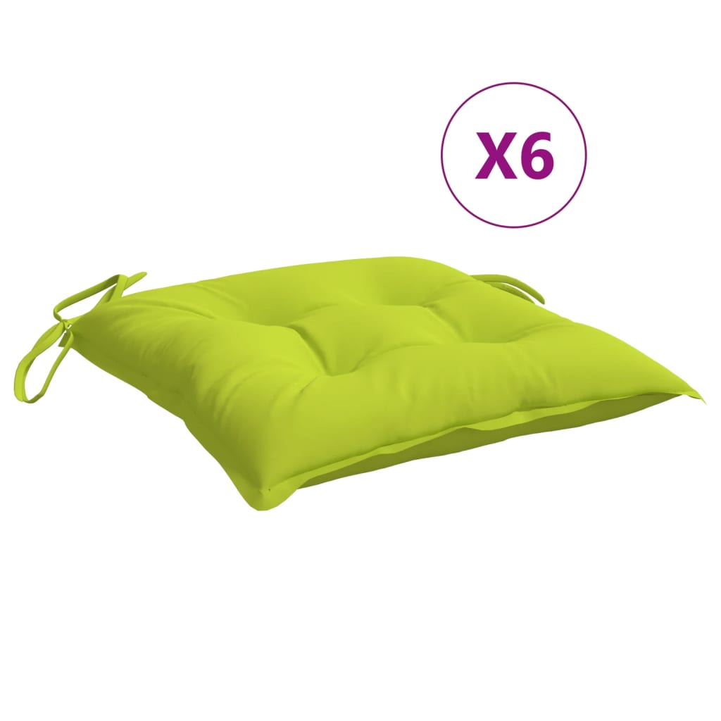Coussins pour palettes 6 pcs Vert clair 50x50x7 cm Tissu Oxford