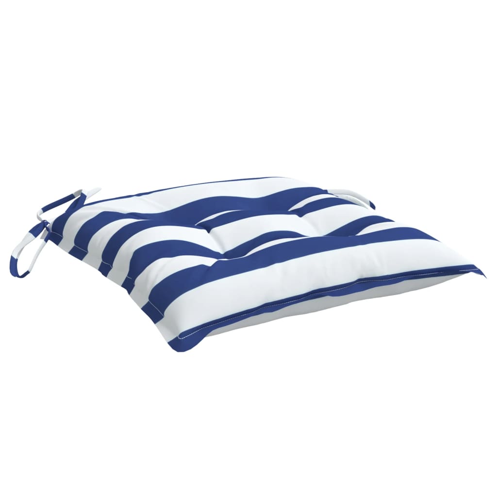 Chair Cushions 4 pcs. Blue & White Striped 50x50x7cm Oxford Fabric