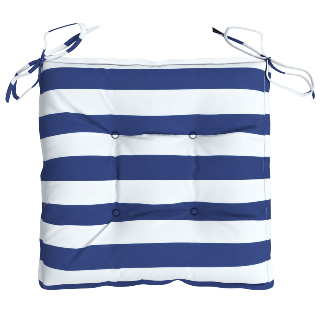 Chair Cushions, 6 pcs. Blue & White Striped 50x50x7cm Oxford Fabric