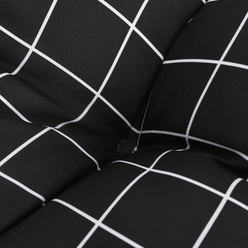 Chair Cushions 4 pcs. Black Plaid 50x50x7 cm Oxford Fabric