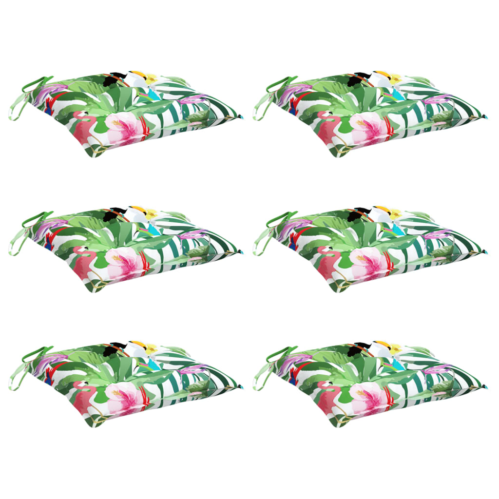 Seat cushions 6 pcs. Multicoloured 50x50x7 cm Oxford fabric