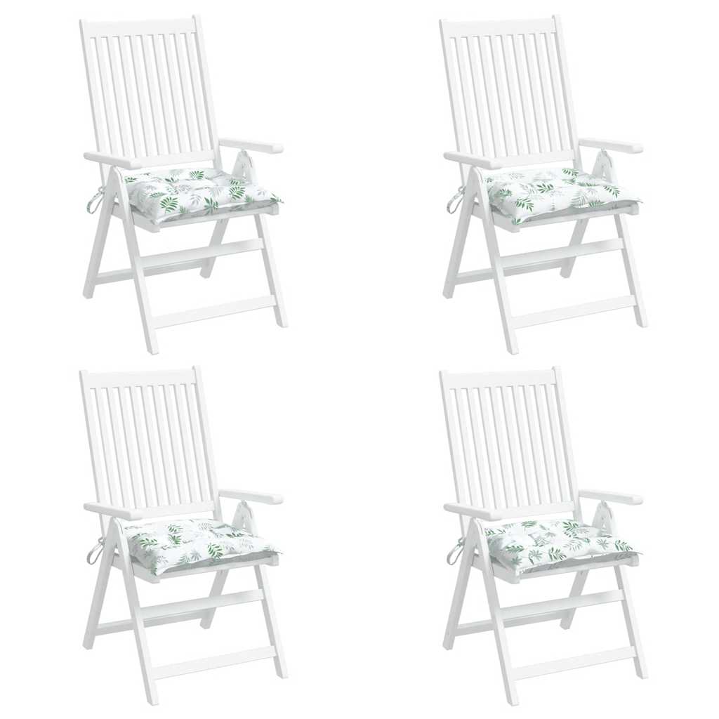 Coussins de chaise 4 pcs Motif feuilles 50x50x7 cm Tissu Oxford