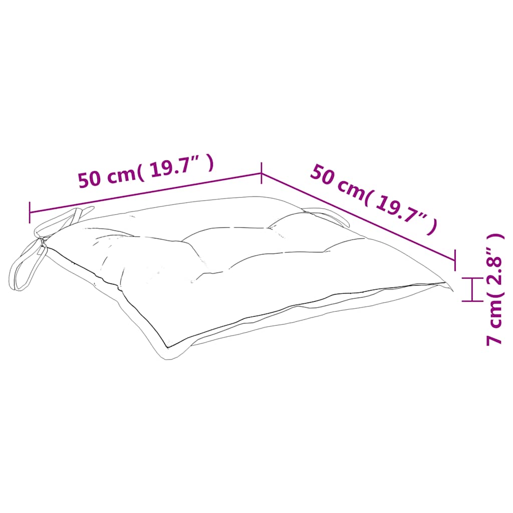 Coussins de chaise 4 pcs Motif feuilles 50x50x7 cm Tissu Oxford