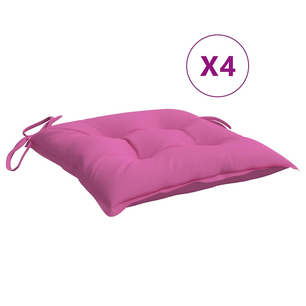 Coussins de chaise 4 pcs Rose 50x50x7 cm Tissu Oxford