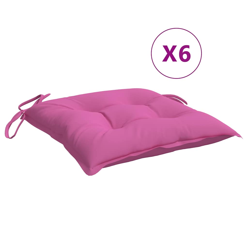 Coussins de chaise 6 pièces Rose 50x50x7 cm Tissu Oxford