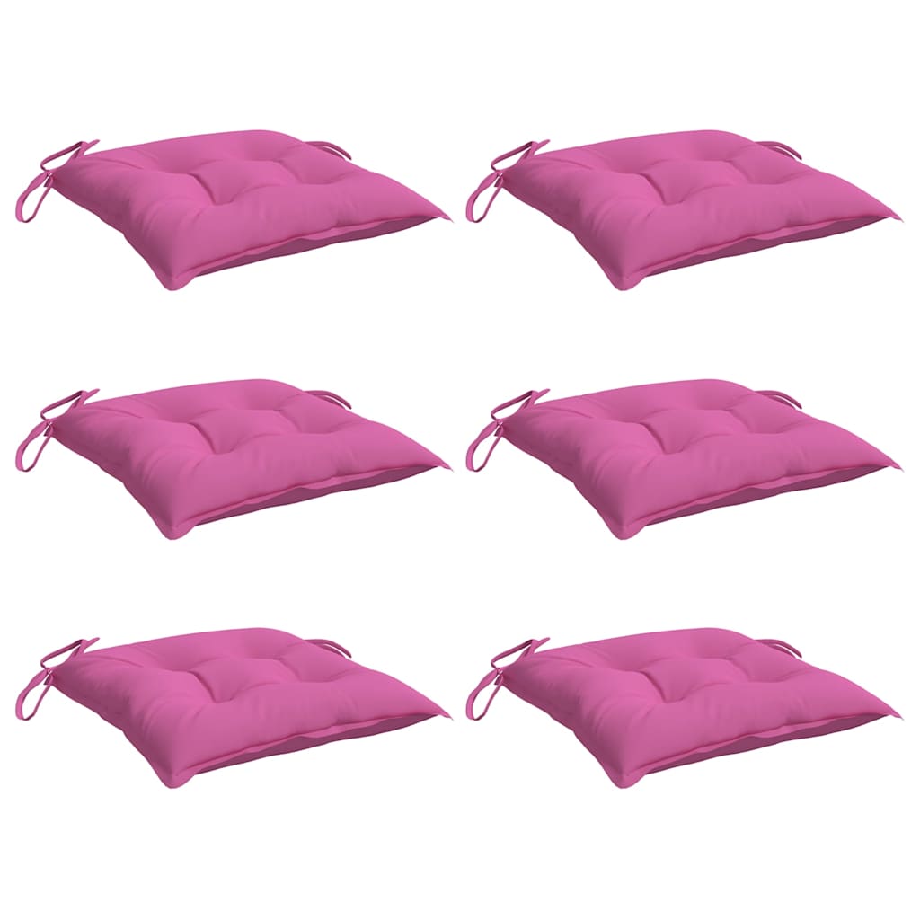 Coussins de chaise 6 pièces Rose 50x50x7 cm Tissu Oxford