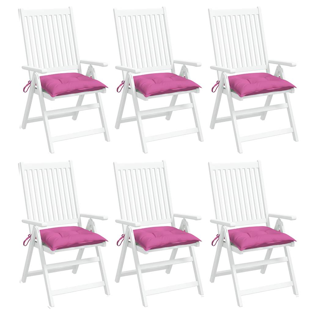 Coussins de chaise 6 pièces Rose 50x50x7 cm Tissu Oxford