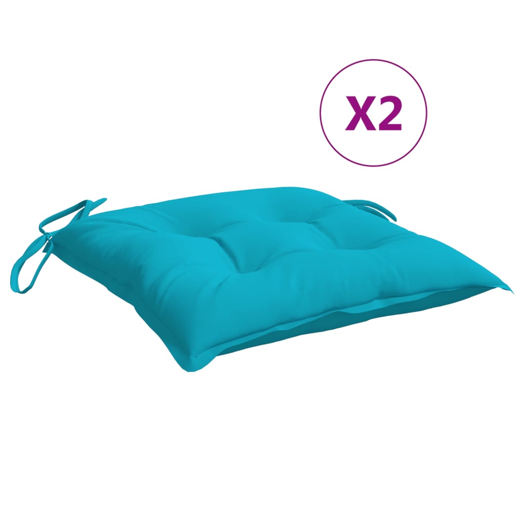 Coussins de chaise 2 pcs Turquoise 50x50x7 cm Tissu Oxford