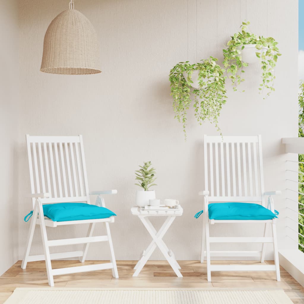 Coussins de chaise 2 pcs Turquoise 50x50x7 cm Tissu Oxford