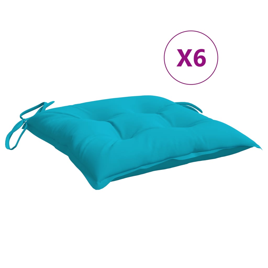 Coussins de chaise 6 pièces Turquoise 50x50x7 cm Tissu Oxford