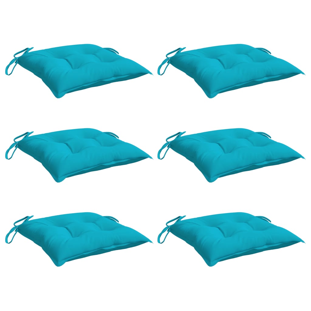 Coussins de chaise 6 pièces Turquoise 50x50x7 cm Tissu Oxford