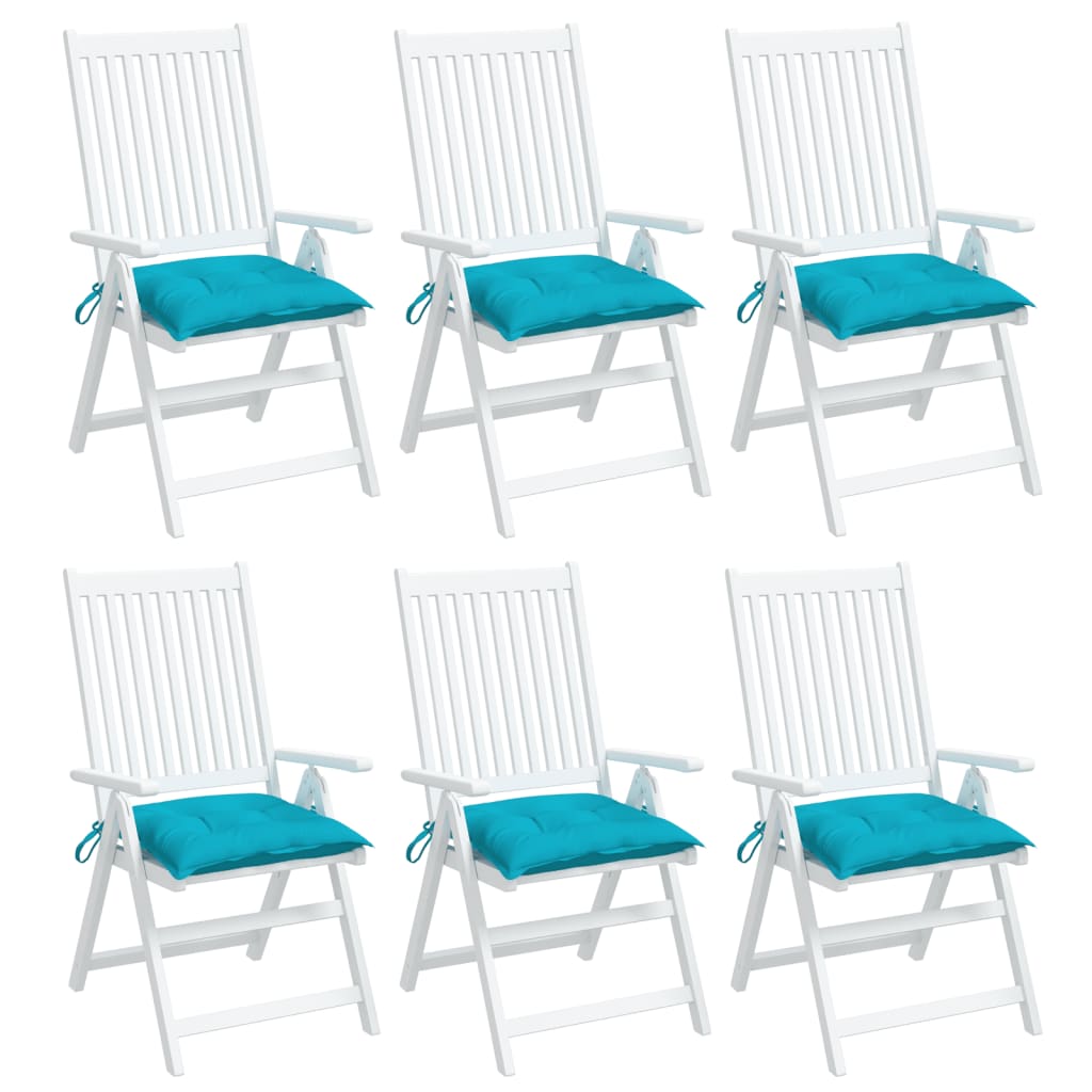 Coussins de chaise 6 pièces Turquoise 50x50x7 cm Tissu Oxford