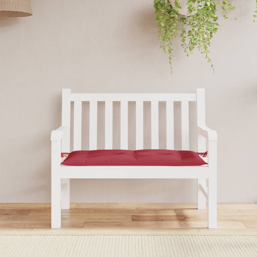Coussin de banc de jardin bordeaux 100x50x7 cm Tissu Oxford