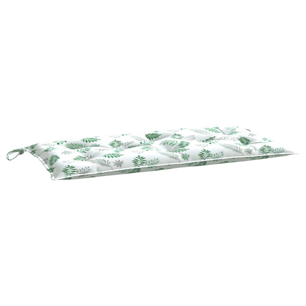 Coussin de banc de jardin motif feuilles 100x50x7 cm Tissu Oxford