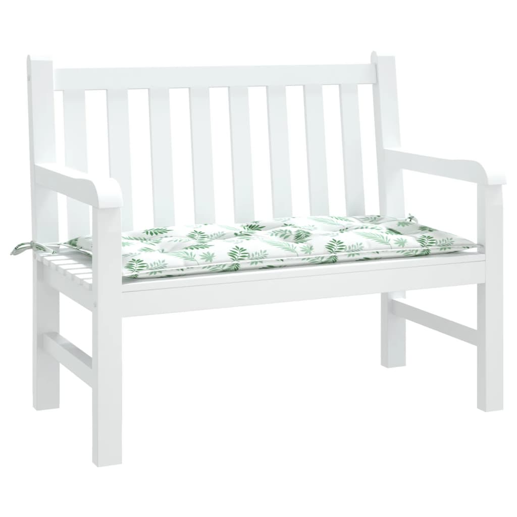 Coussin de banc de jardin motif feuilles 100x50x7 cm Tissu Oxford