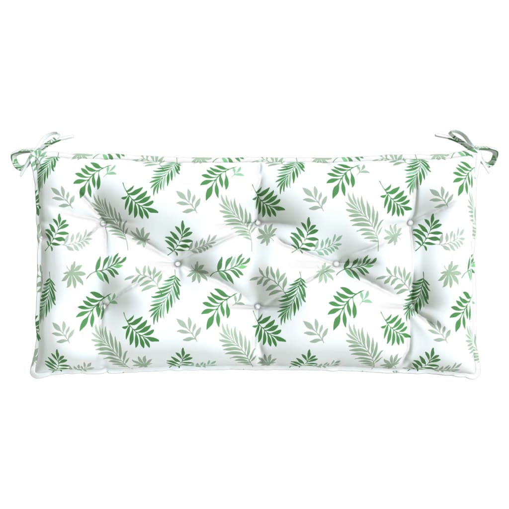 Coussin de banc de jardin motif feuilles 100x50x7 cm Tissu Oxford