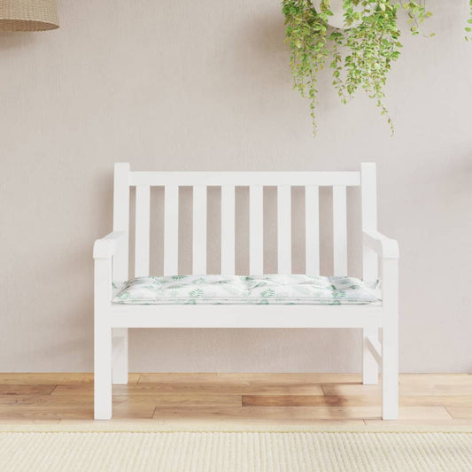 Coussin de banc de jardin motif feuilles 100x50x7 cm Tissu Oxford