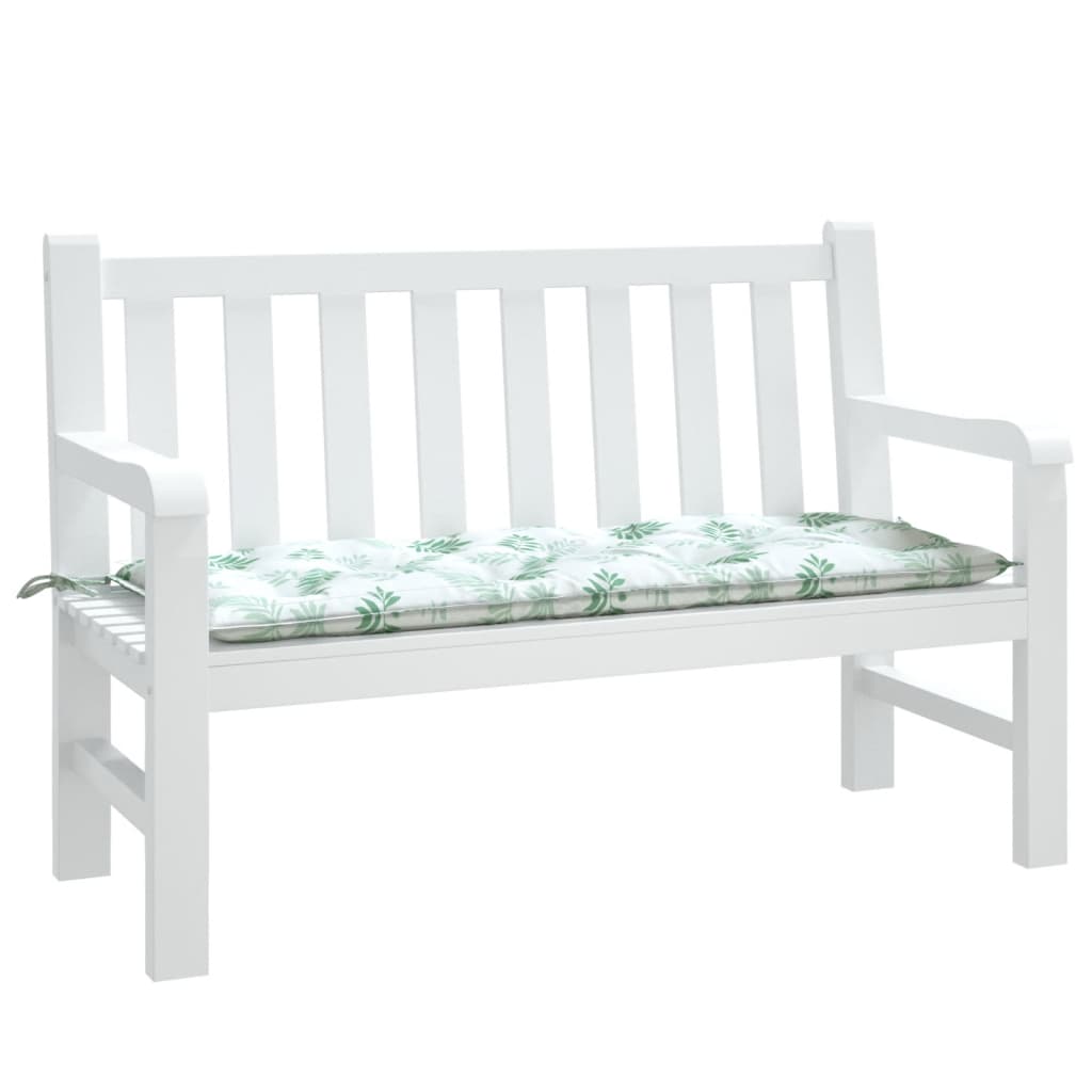 Garden Bench Cushion Leaf Pattern 120x50x7 cm Fabric