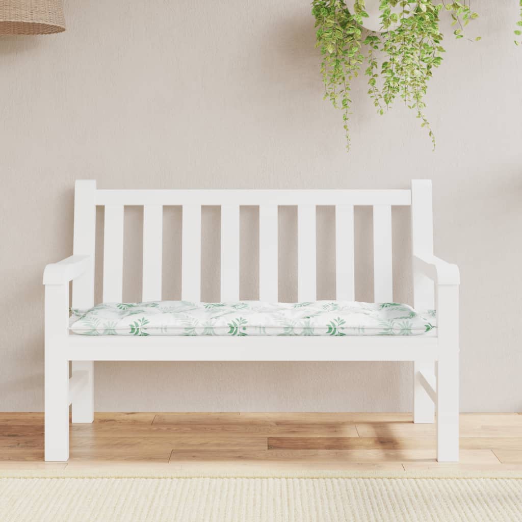 Garden Bench Cushion Leaf Pattern 120x50x7 cm Fabric