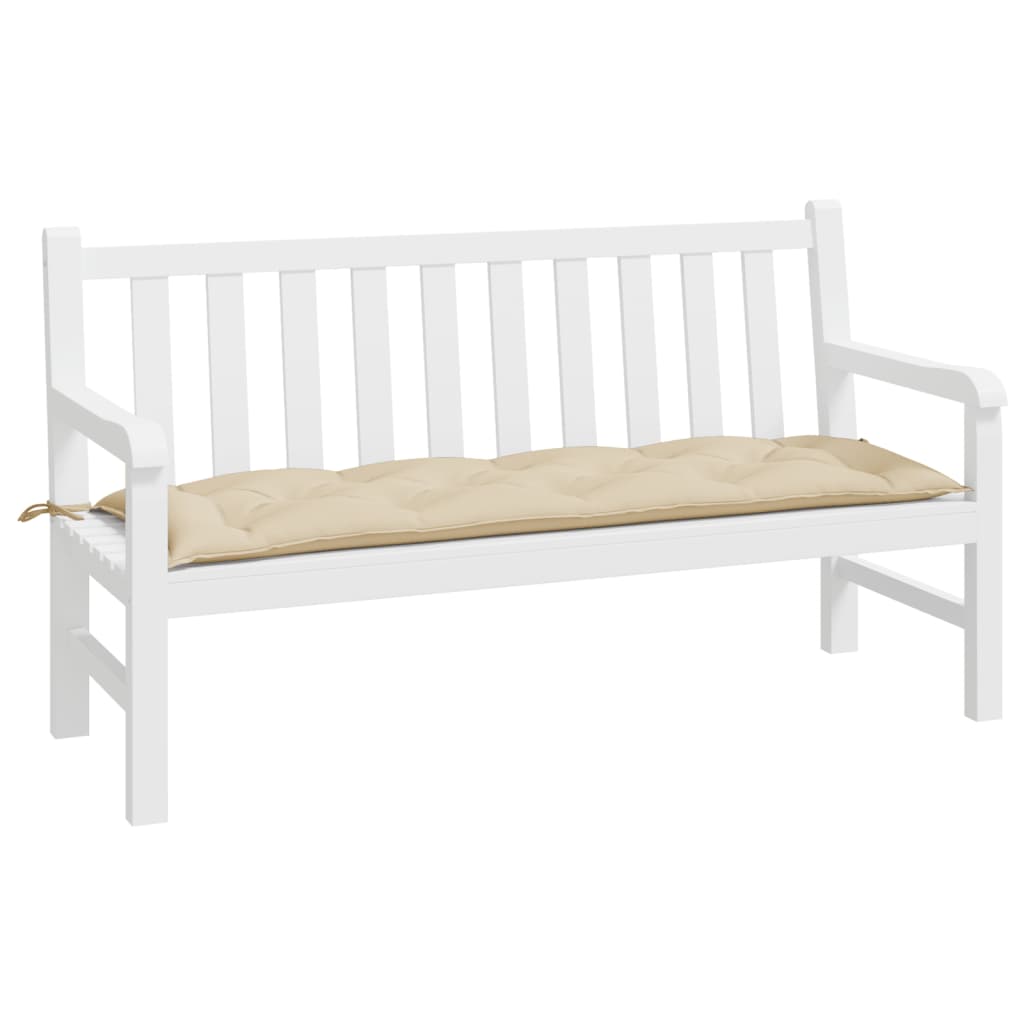 Coussin pour banc de jardin beige 150x50x7 cm Tissu Oxford