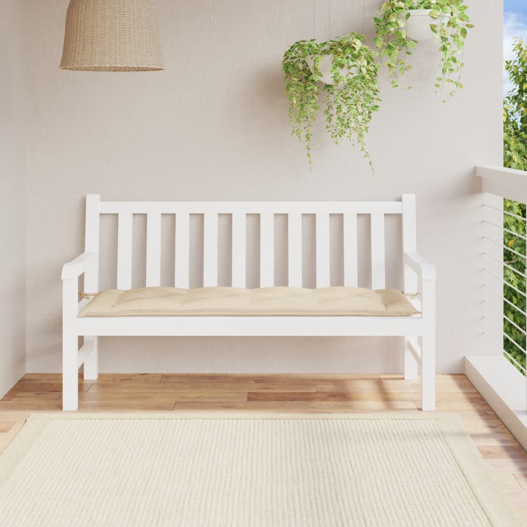 Coussin pour banc de jardin beige 150x50x7 cm Tissu Oxford