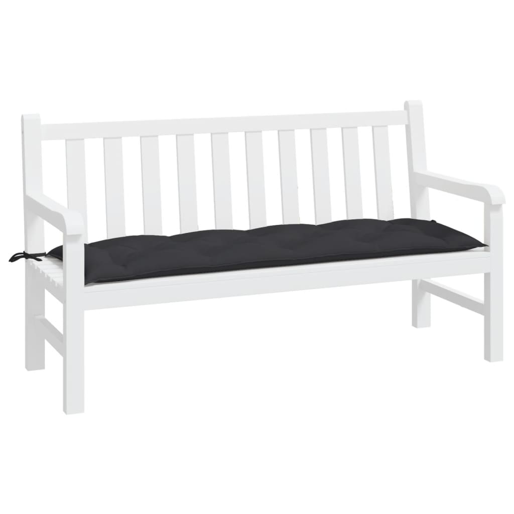 Coussin de banc de jardin noir 150x50x7 cm Tissu Oxford
