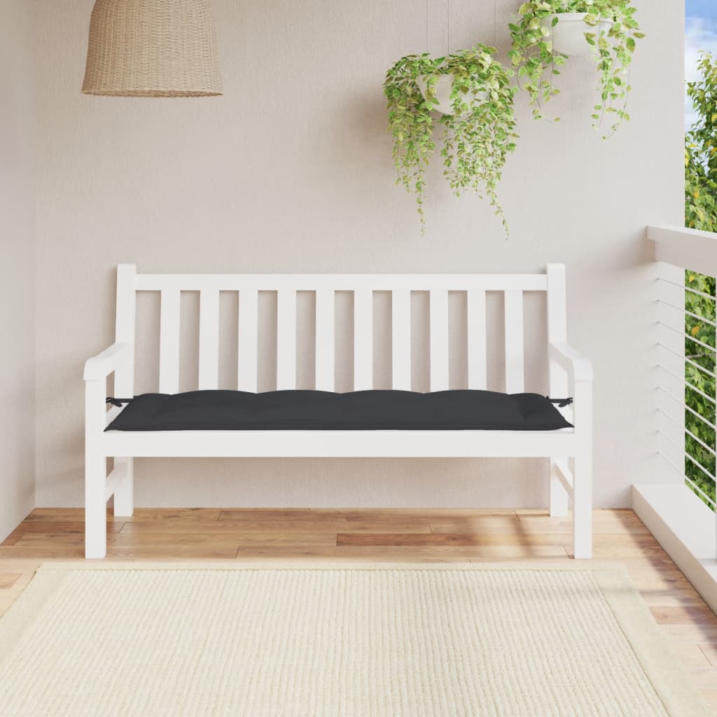 Coussin de banc de jardin noir 150x50x7 cm Tissu Oxford