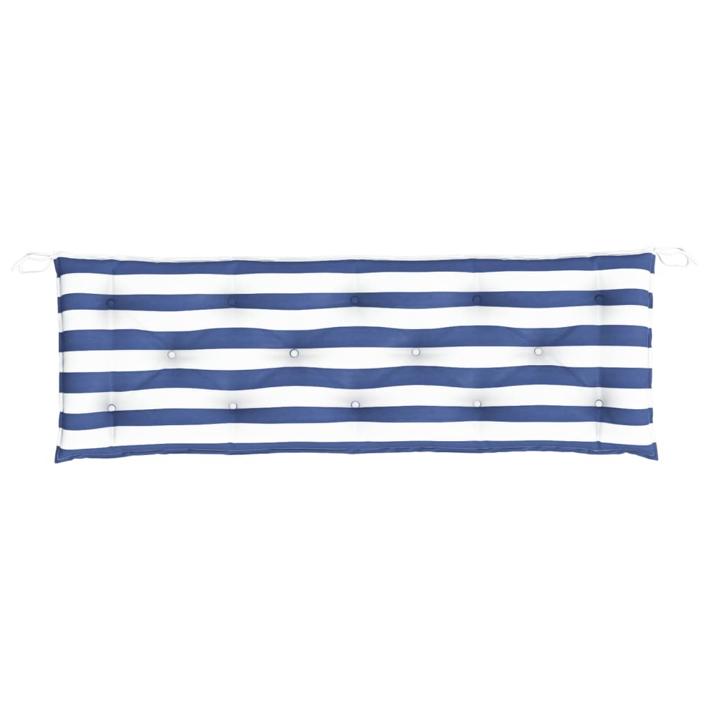 Garden Bench Cushion Blue & White Striped 150x50x7 cm