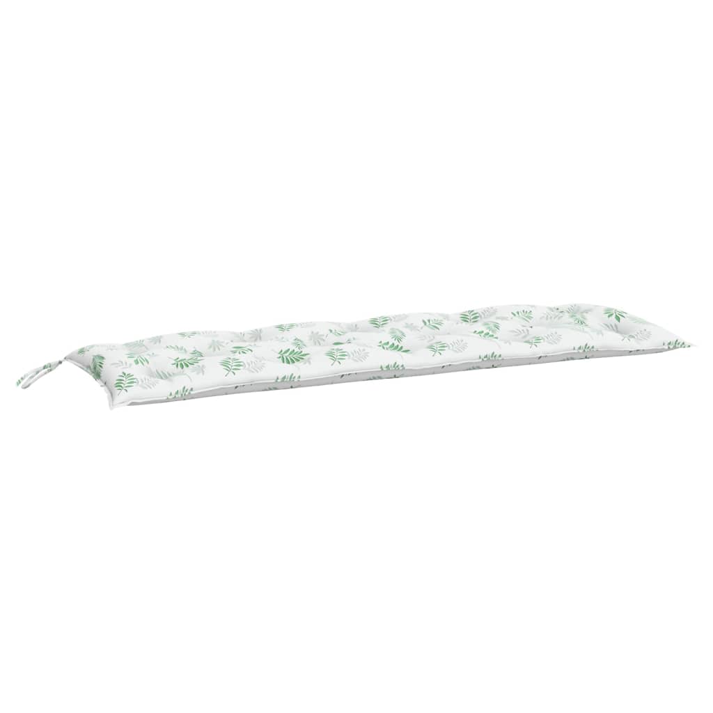 Coussin de banc de jardin motif feuille 150x50x7 cm Tissu Oxford