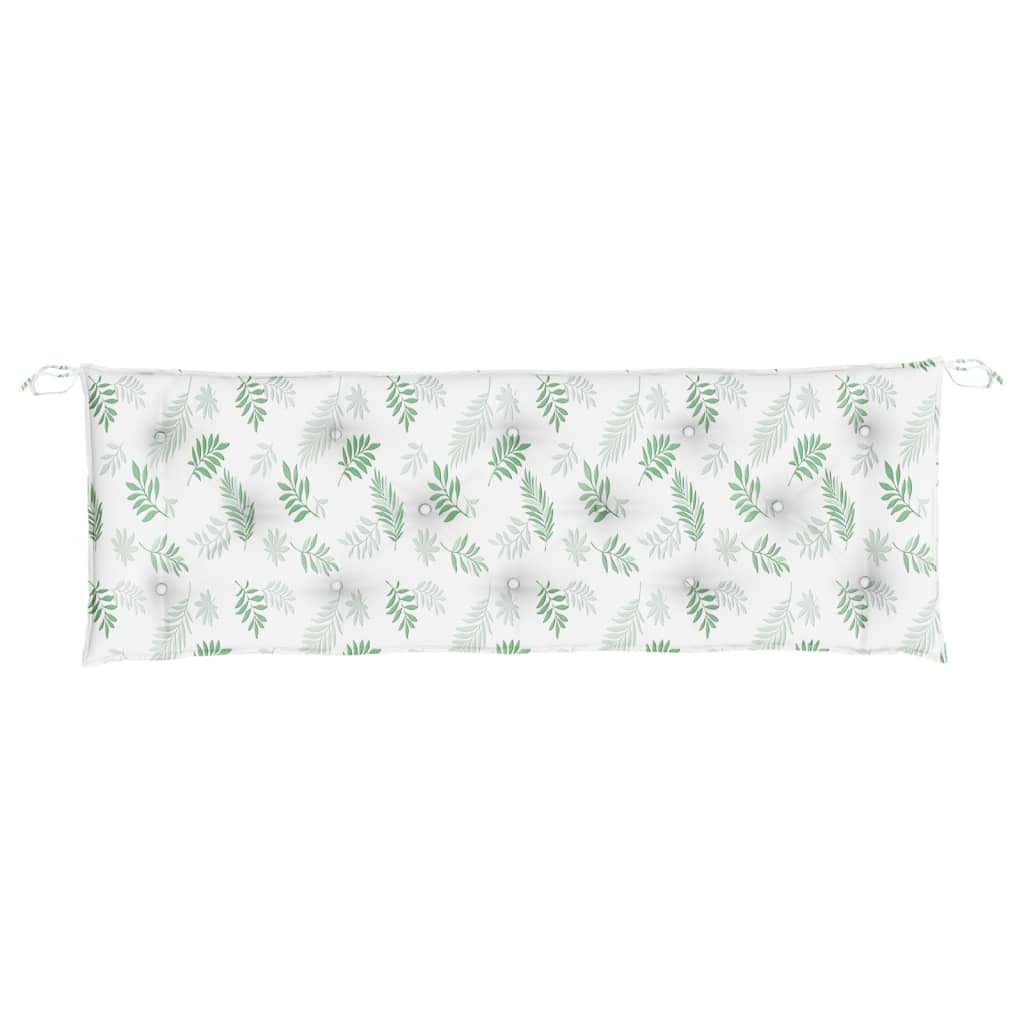 Coussin de banc de jardin motif feuille 150x50x7 cm Tissu Oxford