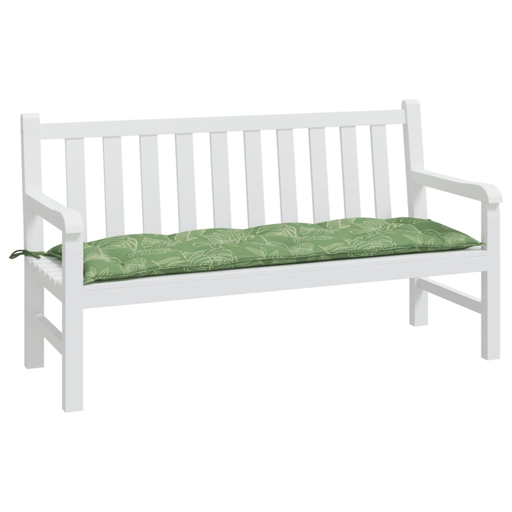 Gartenbank-Auflage Blattmuster 150x50x7 cm Oxford-Gewebe