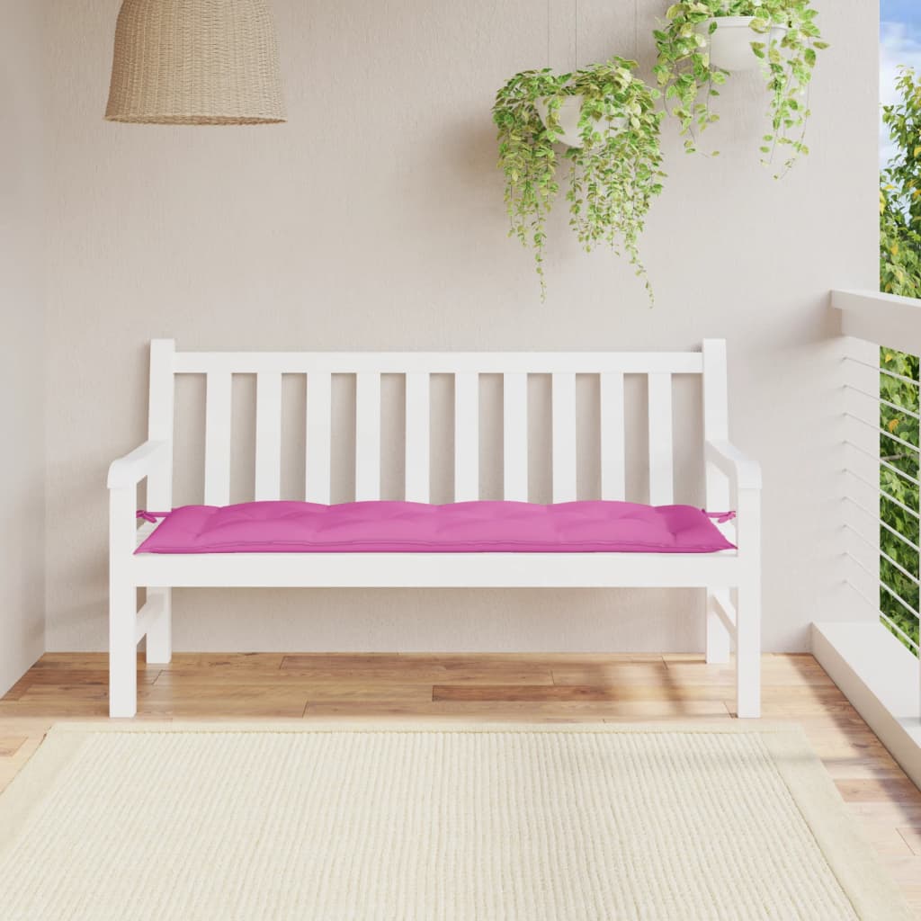 Coussin pour banc de jardin rose 150x50x7 cm en tissu Oxford