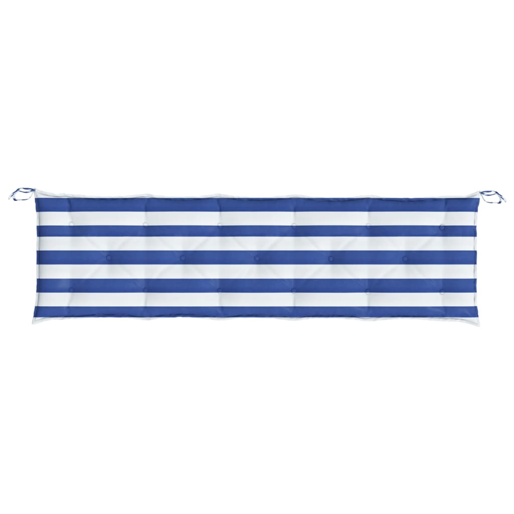 Garden Bench Cushion Blue & White Striped 180x50x7 cm