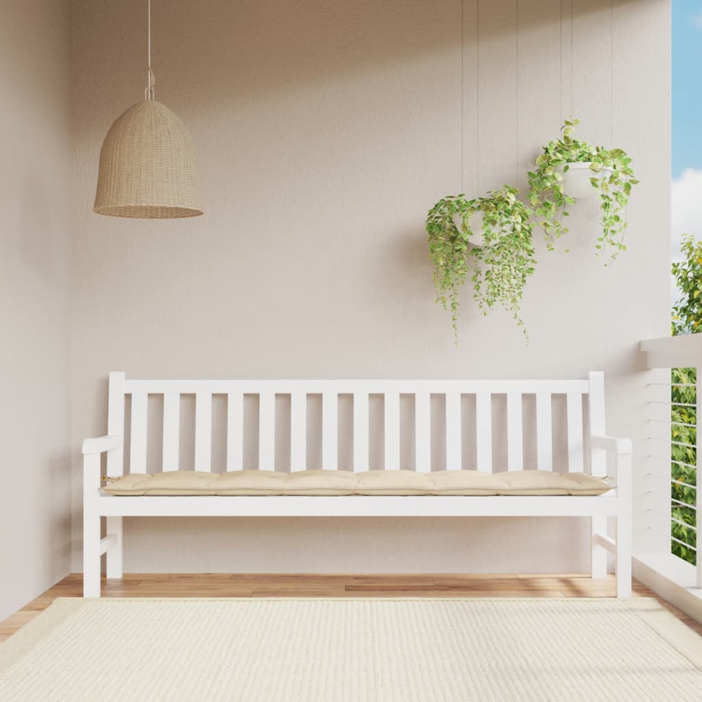 Coussin pour banc de jardin beige 200x50x7 cm Tissu Oxford