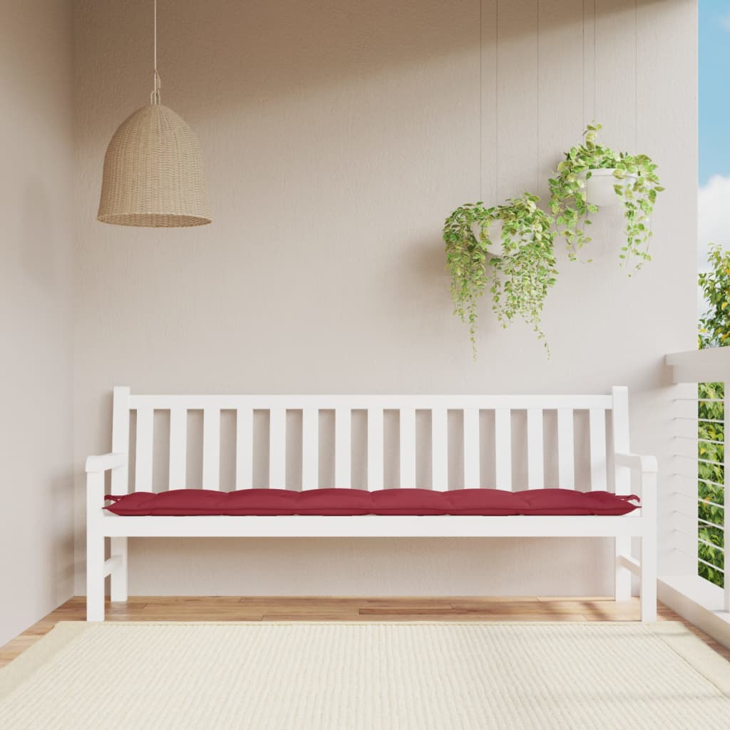 Coussin de banc de jardin bordeaux 200x50x7 cm Tissu Oxford