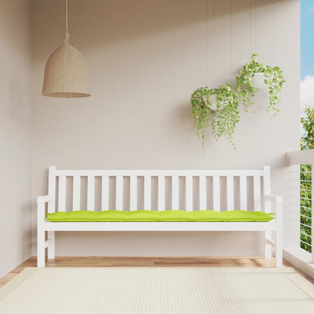 Coussin de banc de jardin vert clair 200x50x7 cm Tissu Oxford