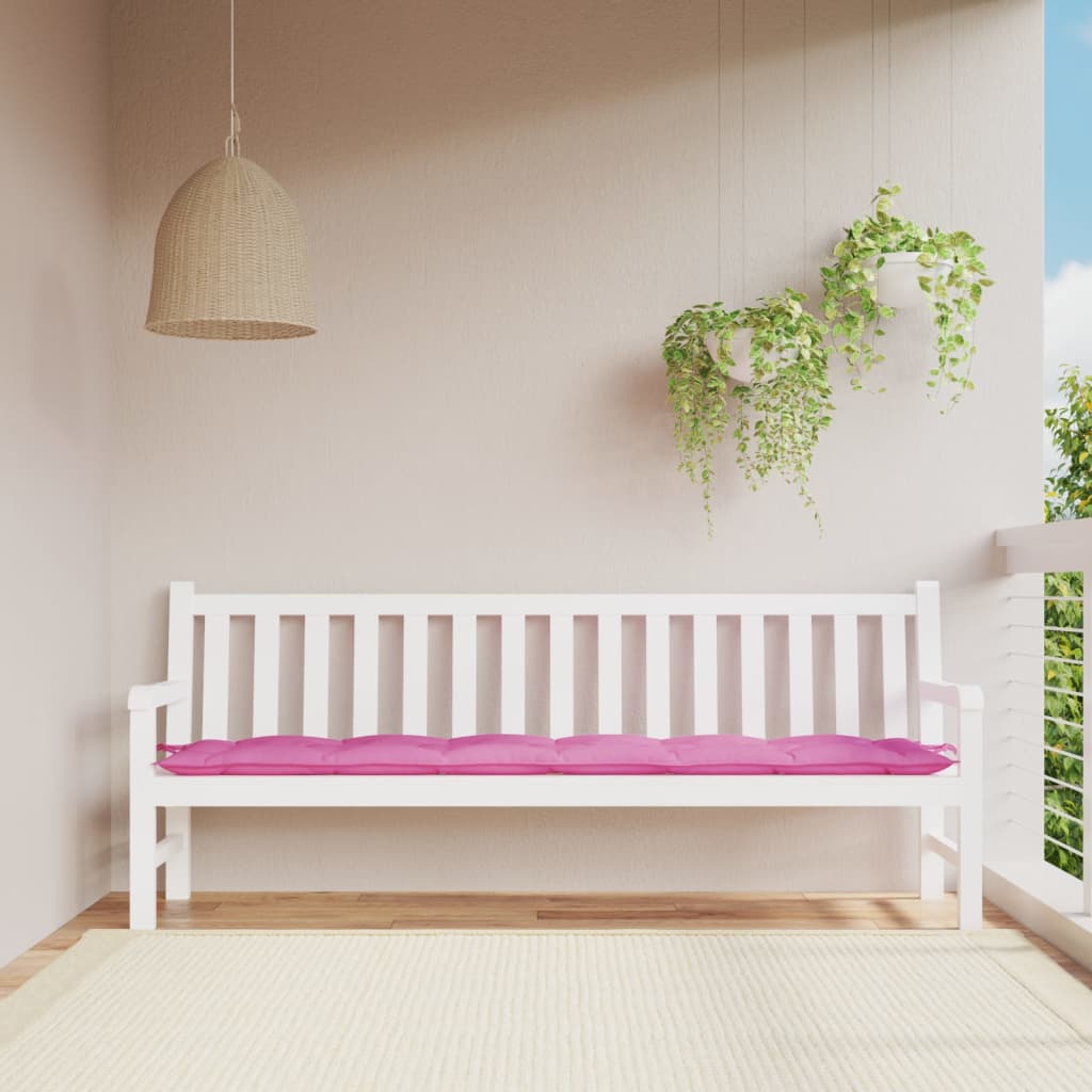 Coussin de banc de jardin rose 200x50x7 cm Tissu