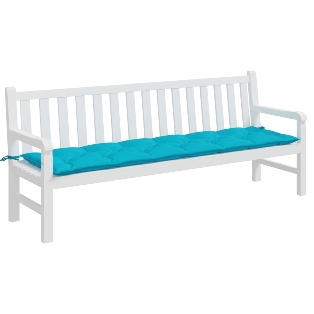 Garden bench cushion turquoise 200x50x7 cm fabric