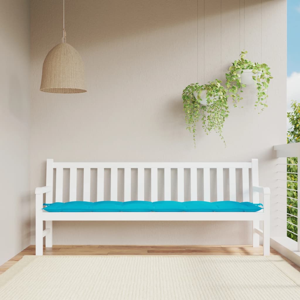 Garden bench cushion turquoise 200x50x7 cm fabric