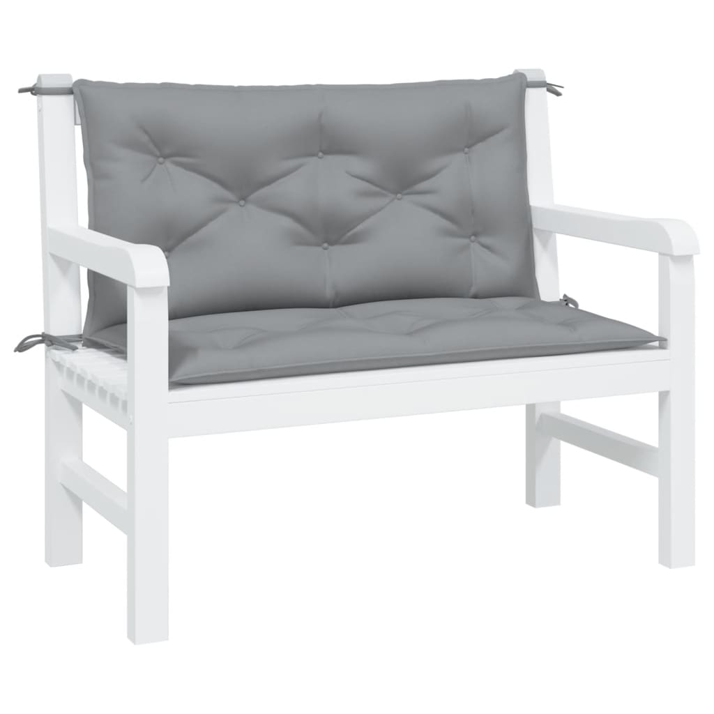 Garden bench cushions 2 pcs. Grey 100x50x7 cm Oxford fabric