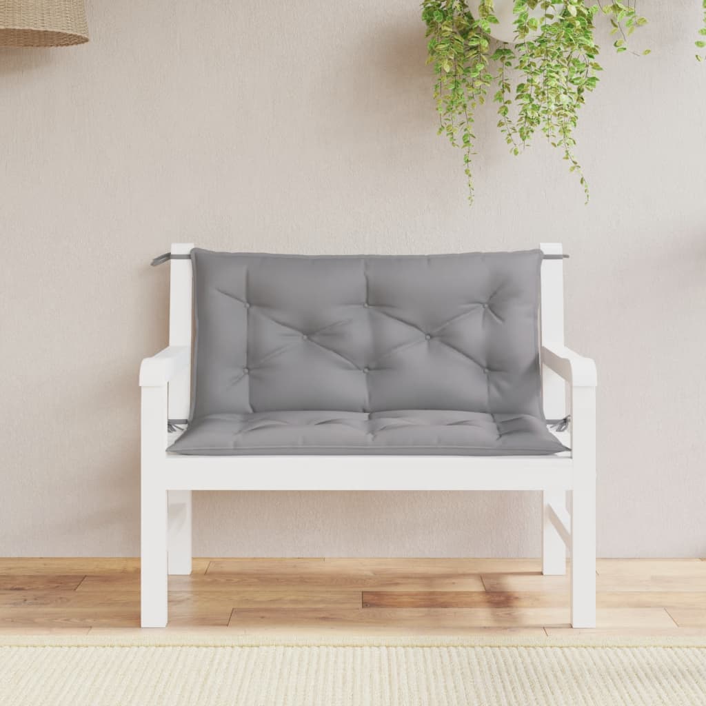 Garden bench cushions 2 pcs. Grey 100x50x7 cm Oxford fabric
