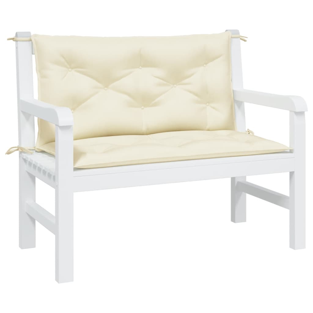 Coussins de banc de jardin 2 pcs Crème 100x50x7 cm Tissu Oxford