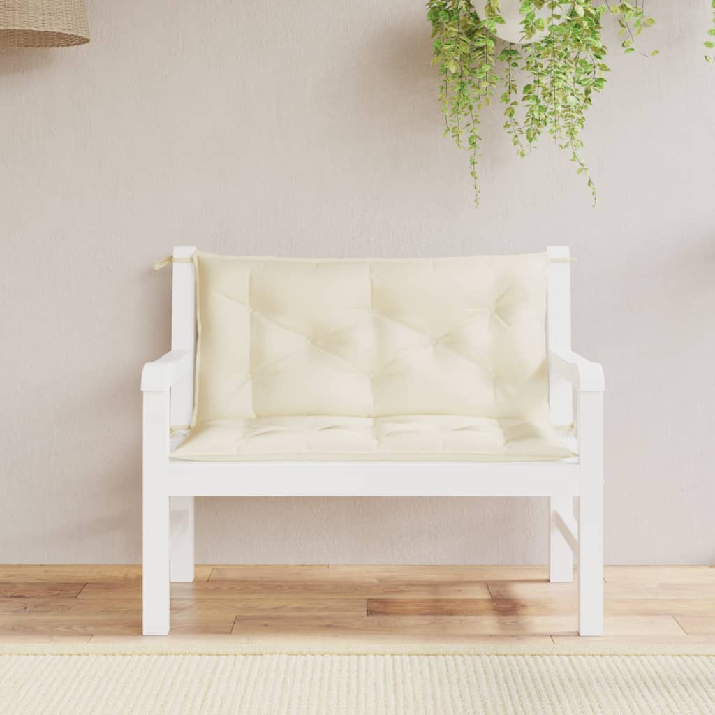 Coussins de banc de jardin 2 pcs Crème 100x50x7 cm Tissu Oxford