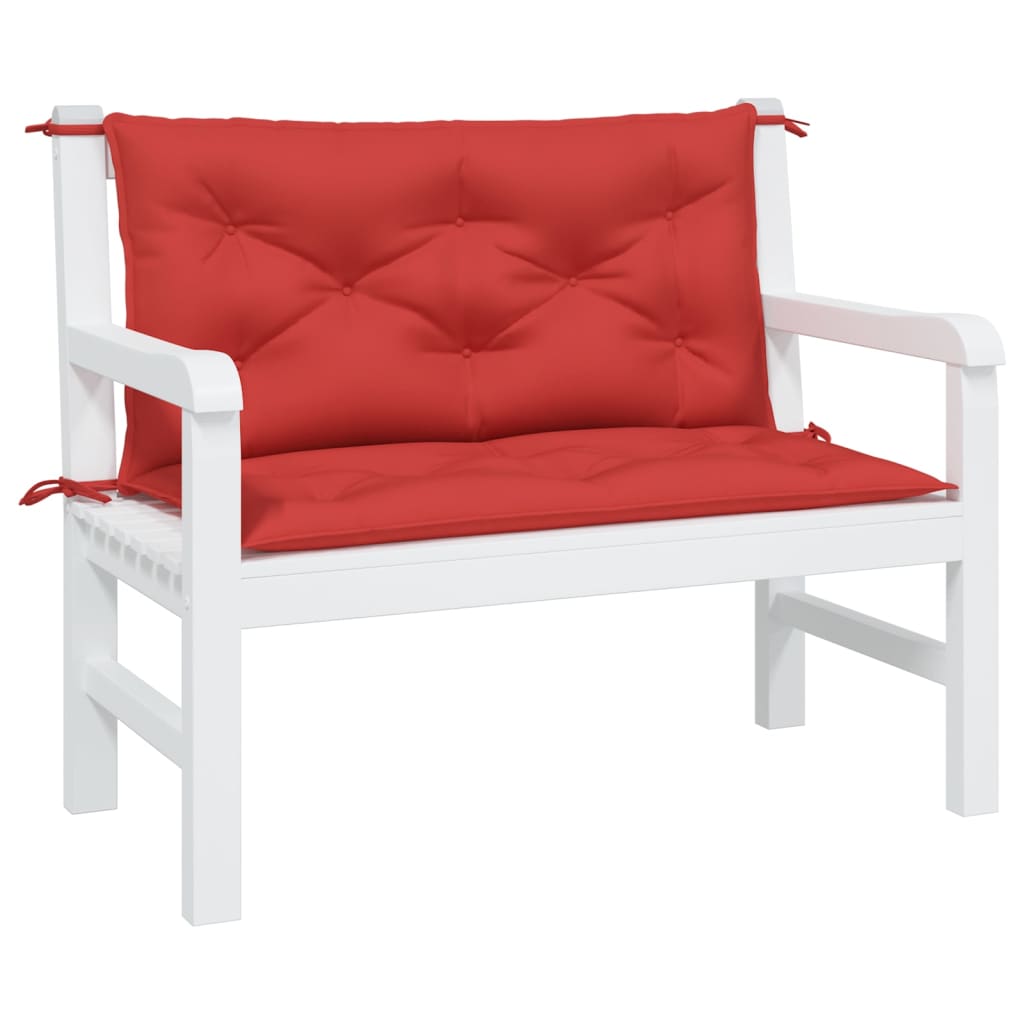 Garden Bench Cushions 2 pcs Red 100x50x7 cm Oxford Fabric