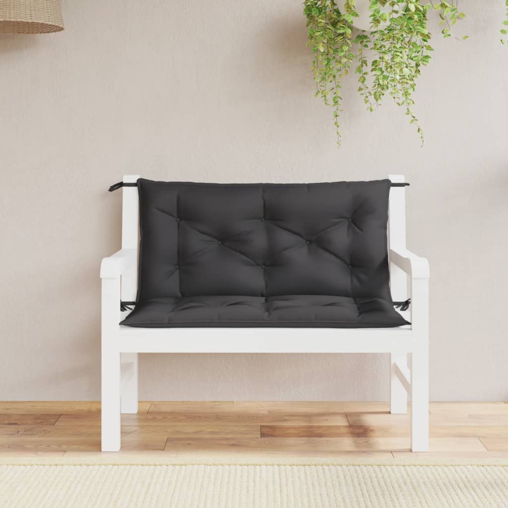 Garden Bench Cushions 2 pcs Black 100x50x7 cm Oxford Fabric